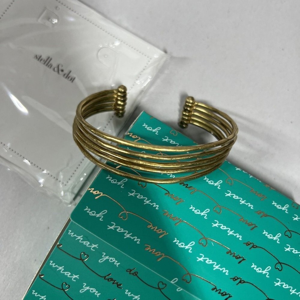 Stella & Dot‎ Goldtone Multi Wire Cuff Bracelet